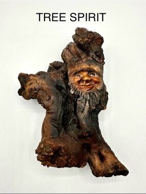 Carved Wood Spirit Folk lore Good Luck Figure. Vintage
